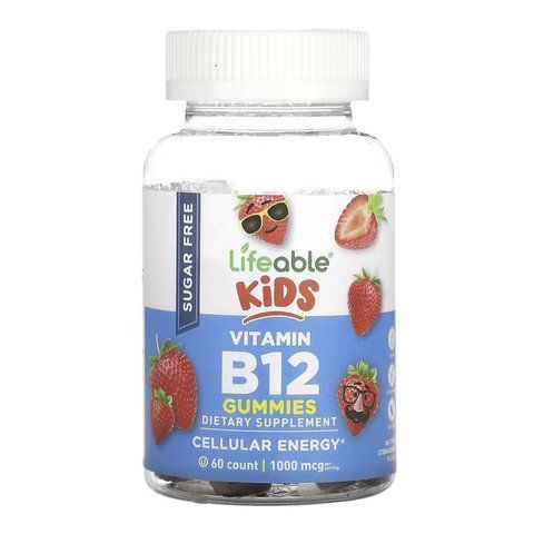 Вітамін B12(Кобаламін) / Vitamin B12 Kids Sugar Free - 60 gummies 2023-10-7292 фото