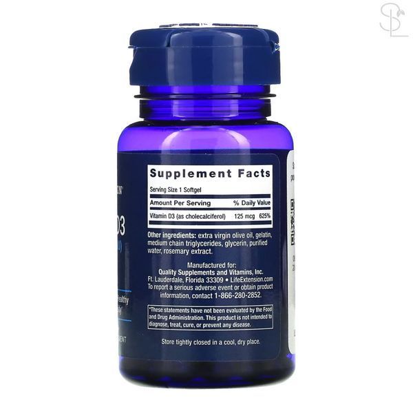 Вітамін D / Vitamin D3 125 mcg (5000 IU) - 60 softgels 2022-10-1906 фото