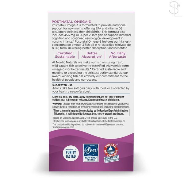 Омега 3 / Postnatal Omega-3 - 60 softgels 2023-10-5966 фото