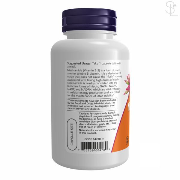 Витамин B3 (Ниацин) / NIACINAMIDE 500mg - 100 vcaps 2022-10-0006 фото