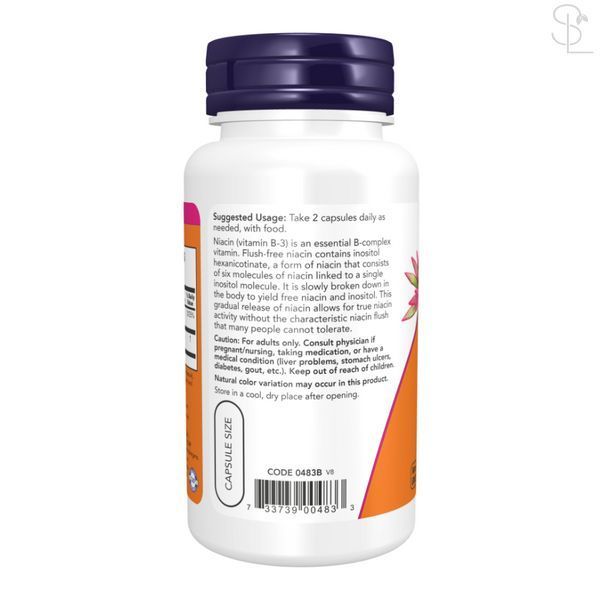 Вітамін B3 (Ніацин) / Niacin Flush Free 250mg - 90 vcaps 2022-10-0664 фото