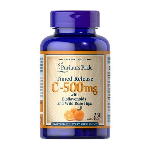 Вітамін С / Vitamin C-500 mg with Rose Hips Time Release - 250 caps 2023-10-7542 фото