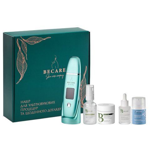 Комплексний набір для ультразвукової чистки BECARE + BEAUTY BOX(для жирної/проблемної та сухої шкіри) BECARE N121 фото