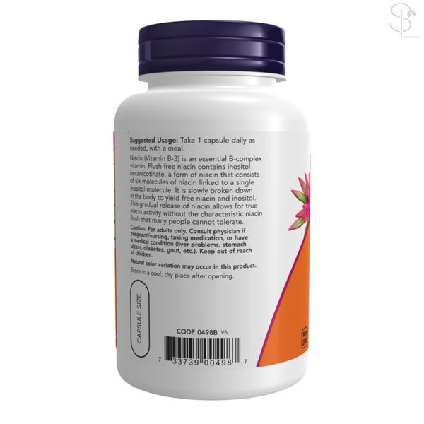 Вітамін B3 (Ніацин) / Niacin Flush-Free Double Strength 500 mg - 180 vcaps 2023-10-2500 фото
