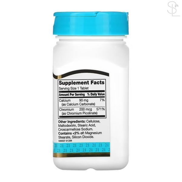 Хром / Chromium Picolinate 200 mcg - 100 tabs 100-48-3606824-20 фото