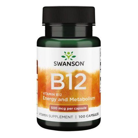 Вітамін B12(Кобаламін) / Vitamin B12 500 mcg - 100 Caps 100-48-9928787-20 фото