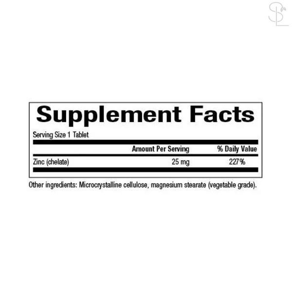 Цинк / Zinc Chelate 25mg - 90 tabs 2023-10-3827 фото