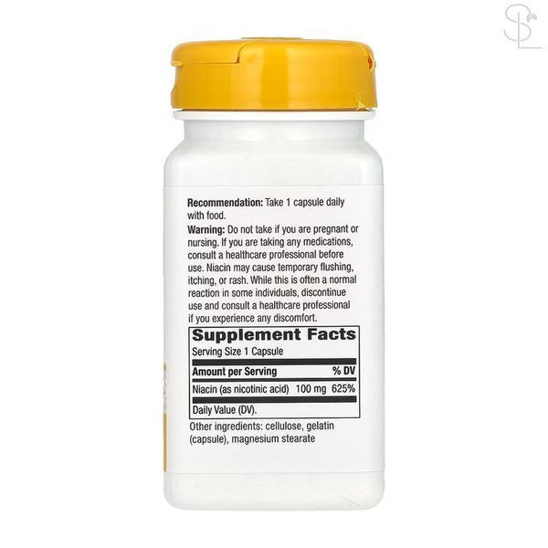 Вітамін B3 (Ніацин) / Niacin 100 mg - 100 caps 2023-10-6392 фото