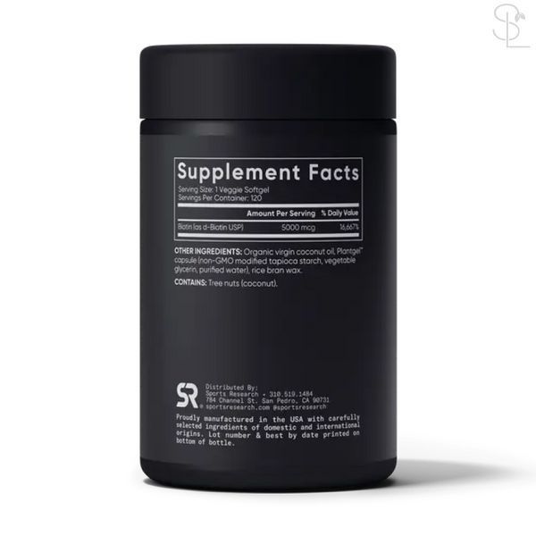 Вітамін B7(Біотин) / Biotin 5000mcg - 120 veg softgels 2023-10-3448 фото