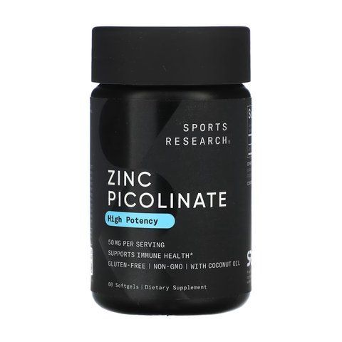 Цинк / Zinc Picolinate 50mg - 60 softgels 2023-10-6172 фото