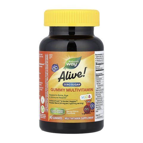Мультивітаміни для дітей / Alive! Children's Gummy Multivitamin Zero Sugar - 40 gummies 2023-10-6378 фото