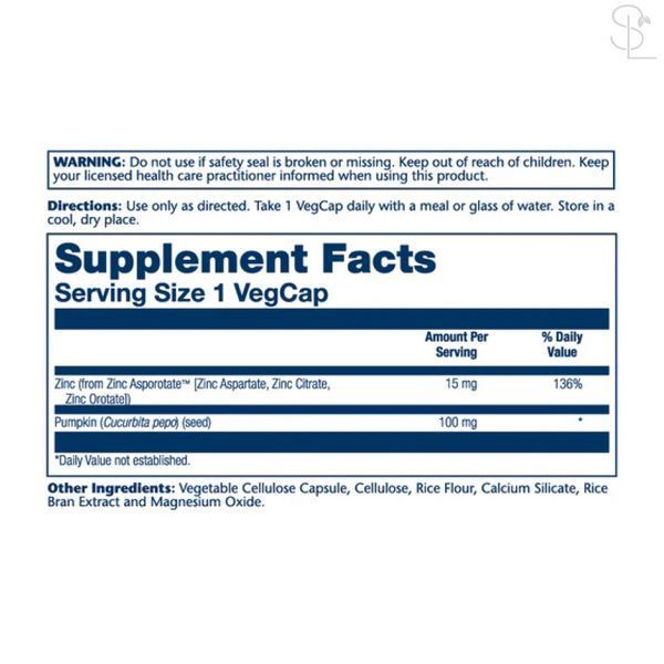 Цинк / Zinc Asporotate 15mg - 100 vcaps 2023-10-3210 фото
