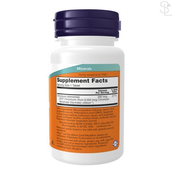 Хром / GTF Chromium 200mcg - 100 tabs 2022-10-0672 фото
