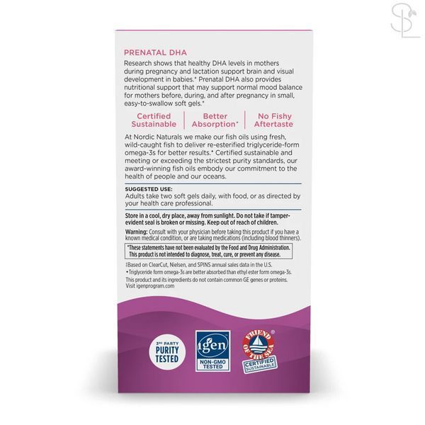 Харчова добавка. з омега-3 Prenatal DHA - 90 softgels Unflavored 2023-10-5949 фото