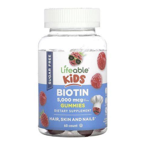 Вітамін B7(Біотин) / Biotin 5,000mcg Kids Sugar Free - 60 gummies 2023-10-7294 фото