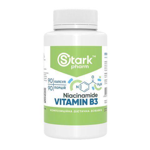 Витамин B3 (Ниацин) / Niacinamide Vitamin B3 500mg - 90 caps 2023-10-4250 фото