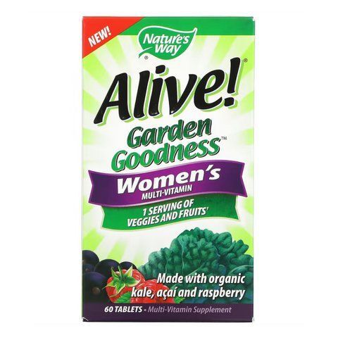 Мультивітаміни для жінок / Alive Organic Garden Goodness Women - 60 tabs 2022-10-1043 фото