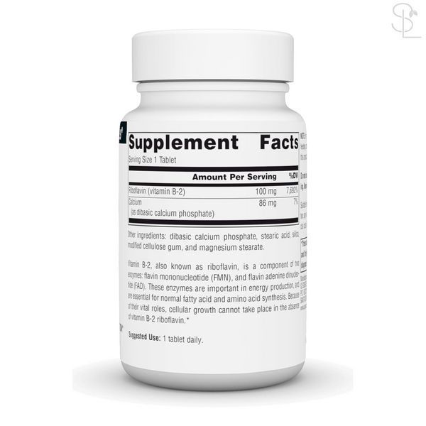 Витамин B2 (Рибофлавин) / Vitamin B-2 100 mg - 100 tabs 2023-10-6134 фото