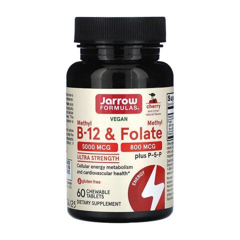 Вітамін B12(Кобаламін) / Methyl B-12 & Methyl Folate - 60 tabs 2023-10-6201 фото