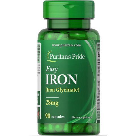 Залізо / Easy Iron 28 mg (Iron Glycinate) - 90 Capsules 100-60-6282109-20 фото