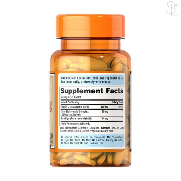 Вітамін С / Vitamin C-500 mg with Rose Hips Time Release - 100 caps 2023-10-6438 фото