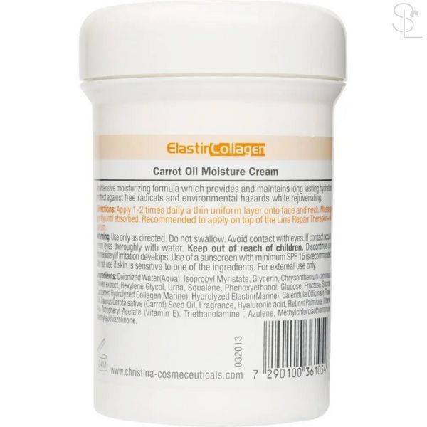 Морковный увлажняющий крем для сухой кожи CHRISTINA Elastin Collagen Carrot Oil Moisture Cream For Dry Skin 10ml(на разпил) 027611 фото