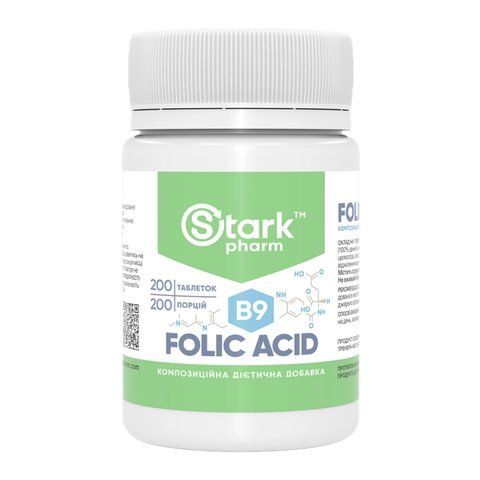 Вітамін B9(Фолієва кислота) / Stark Folic Acid - 200tab 100-98-8901542-20 фото