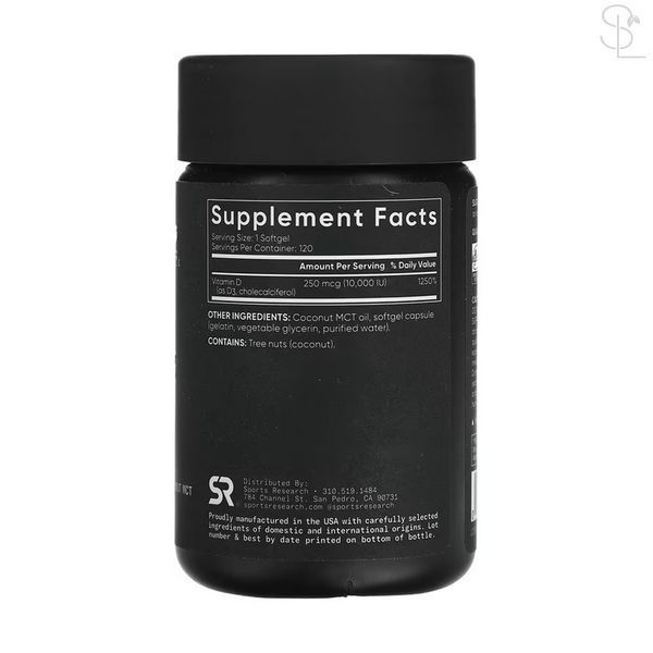 Витамин D/Vitamin D3 10000IU - 120 softgels 2023-10-6655 фото