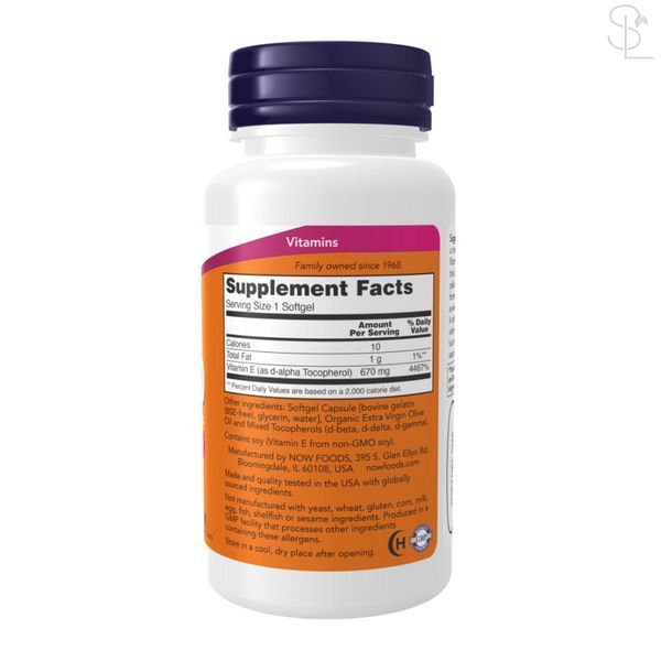 Вітамін E / Vitamin E-1000 Mixed Tocopherols - 50 softgels 2023-10-3786 фото